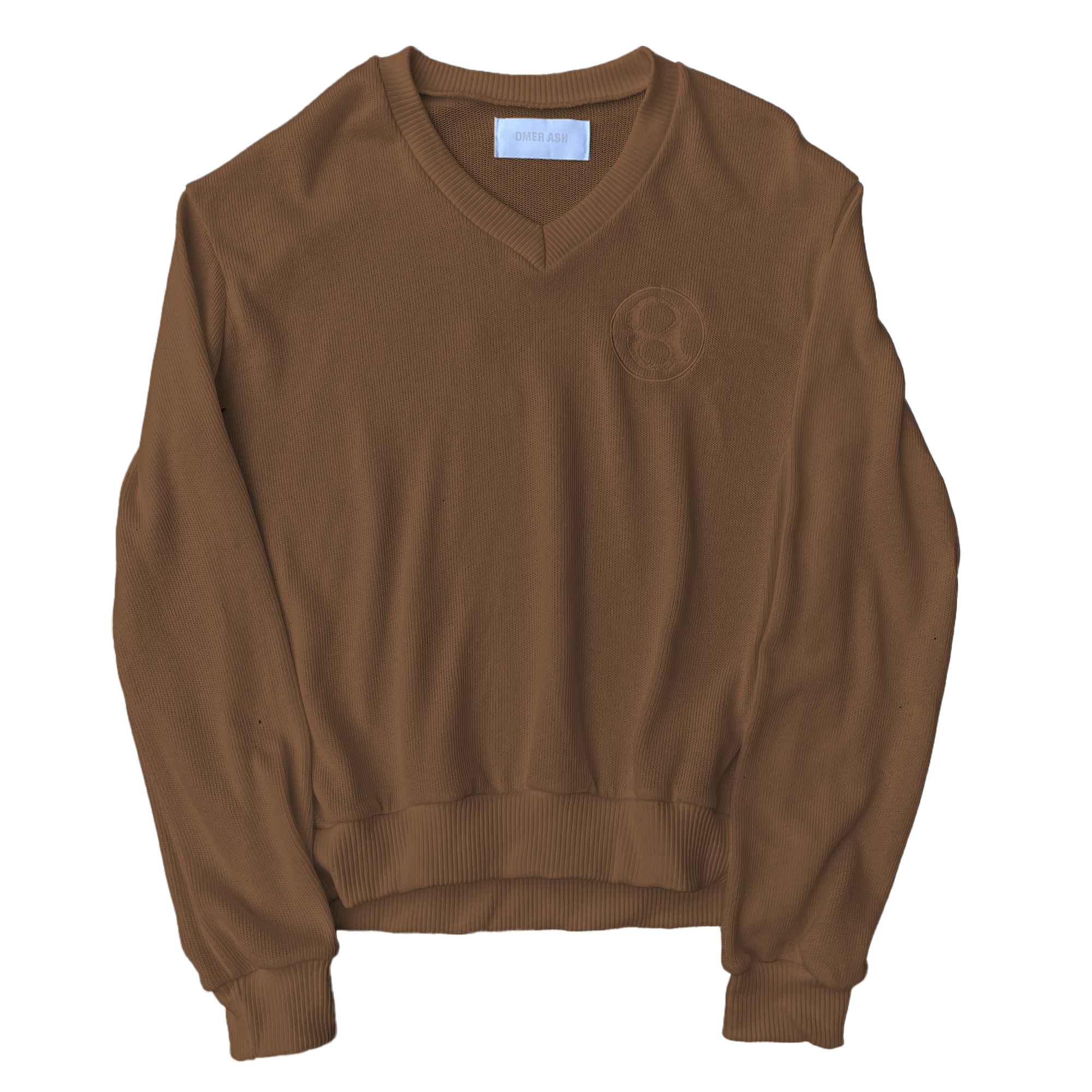 'a' LOGO KNITTED SWEATER | BROWN