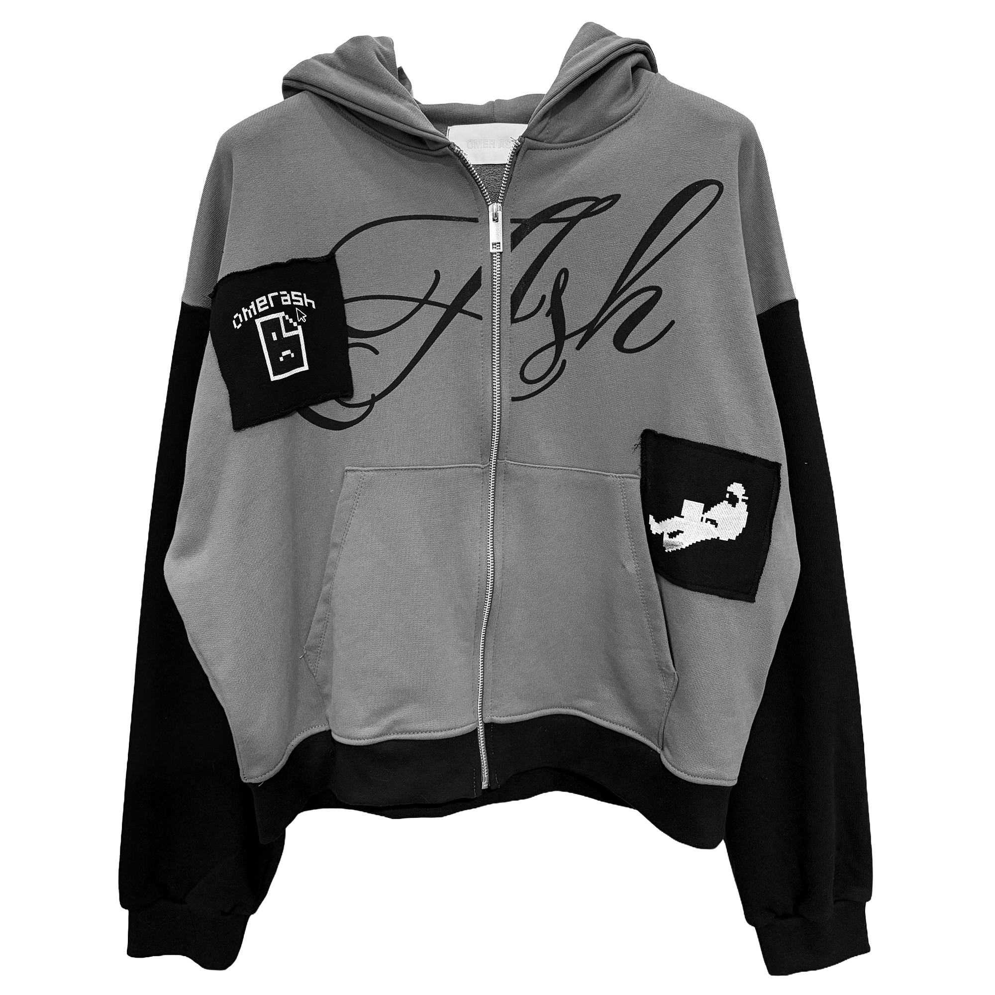 '404' Patch zip hoodie