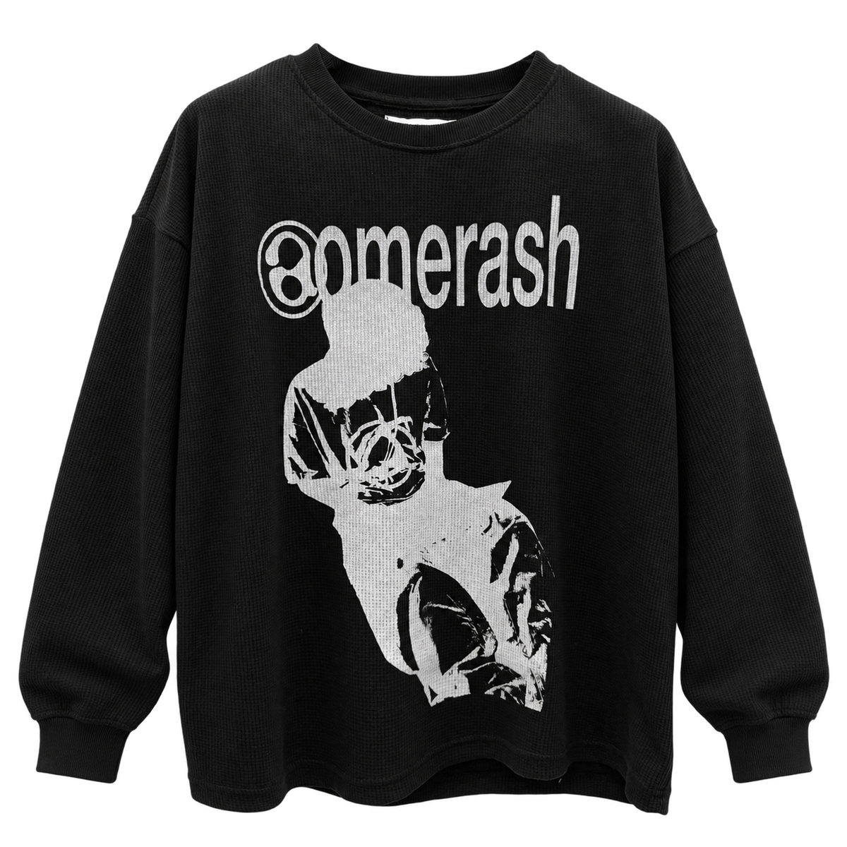 'r-shutdown' Black Waffle Long sleeve