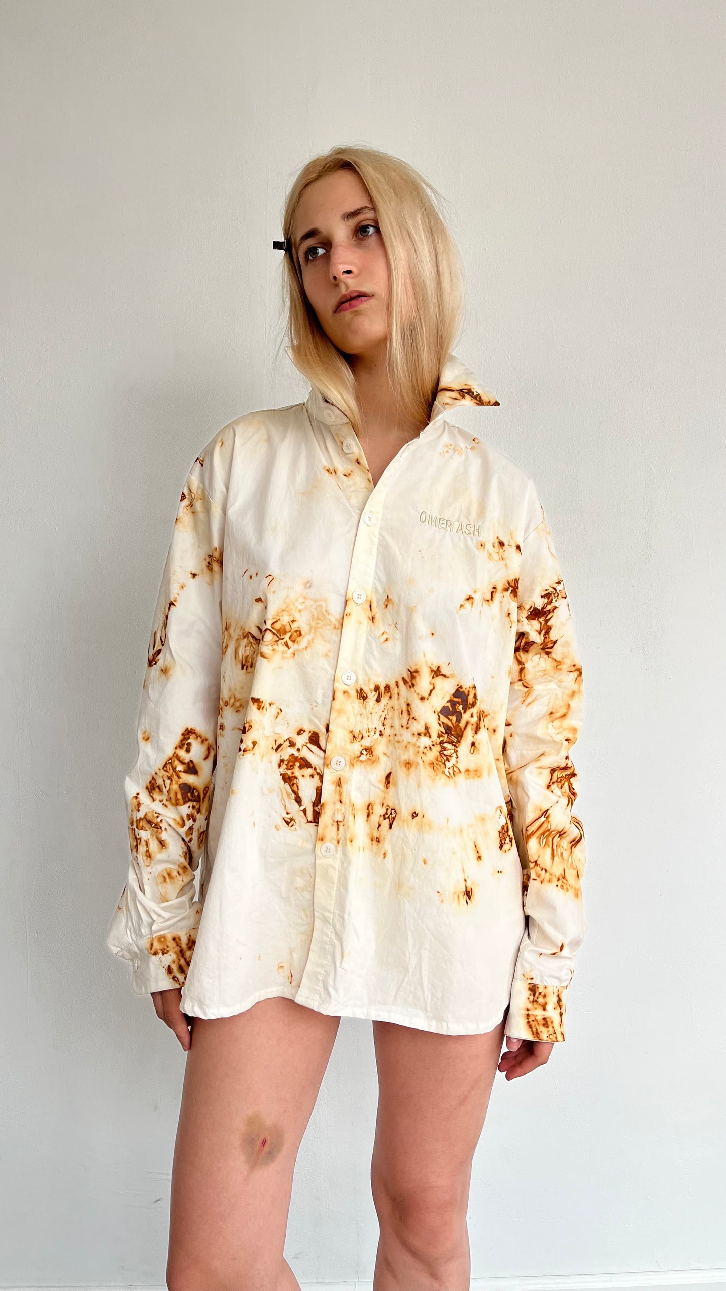 Rust stained button up shirt