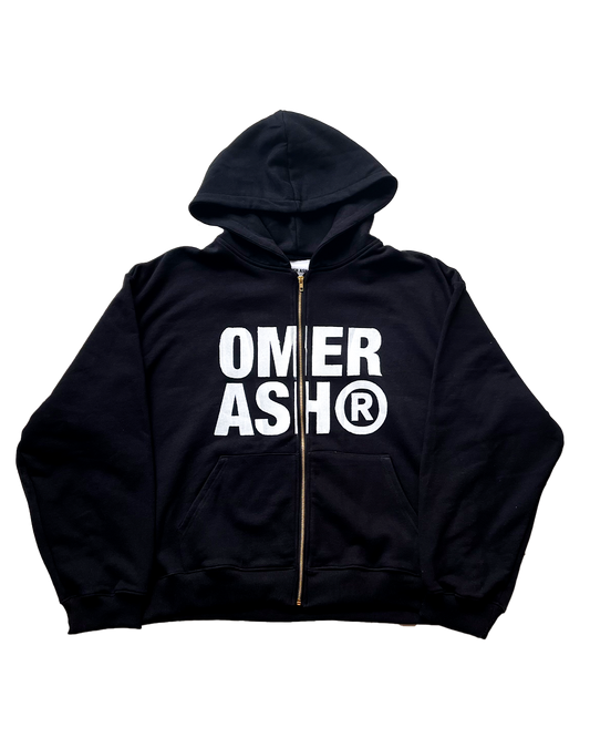 OMERASH BLACK ZIP HOODIE