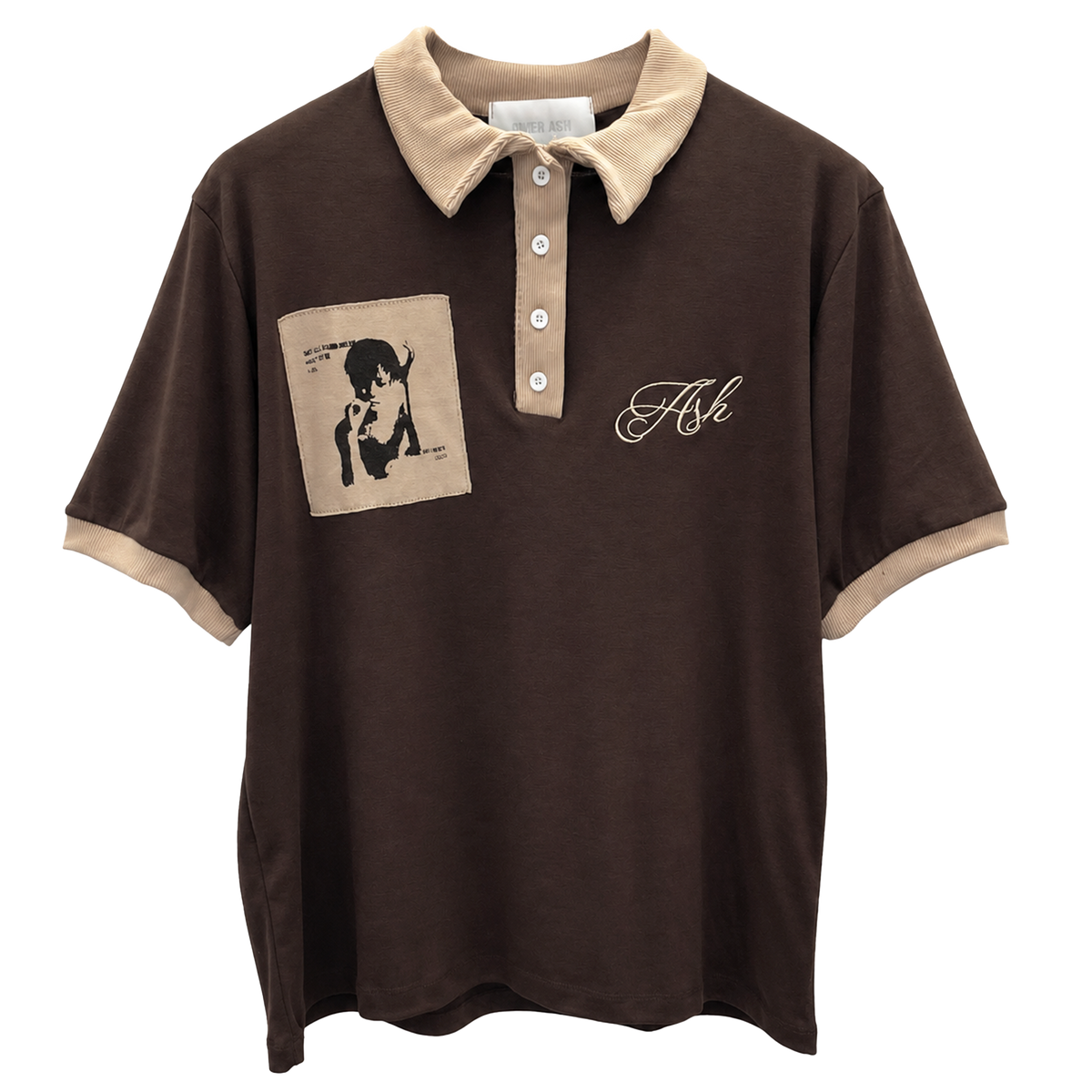 'Nullboy' Polo patch shirt | Brown