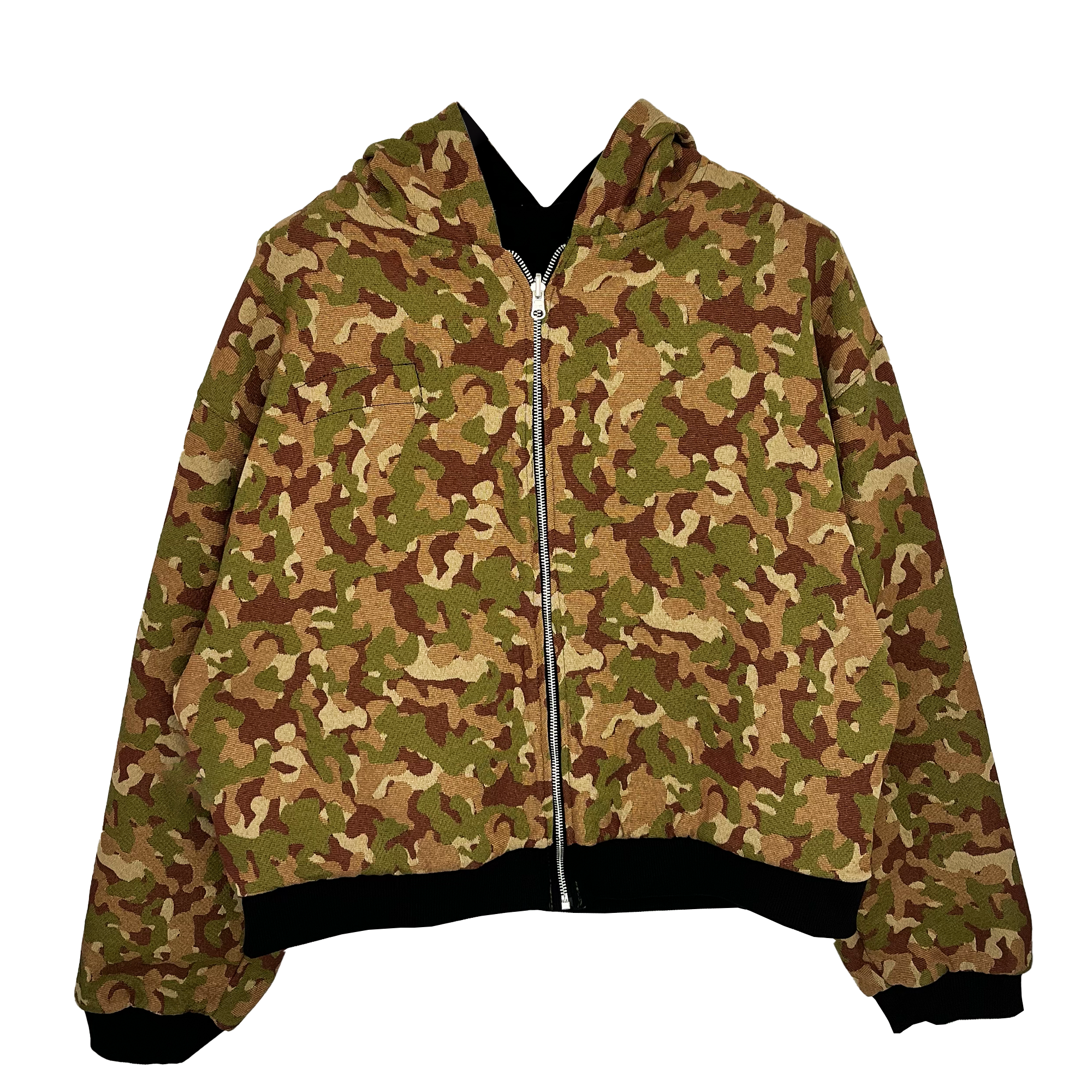 'Decoy' Reversible camouflage zip hoodie