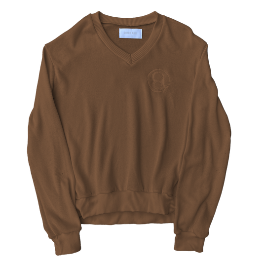 'a' LOGO KNITTED SWEATER | BROWN