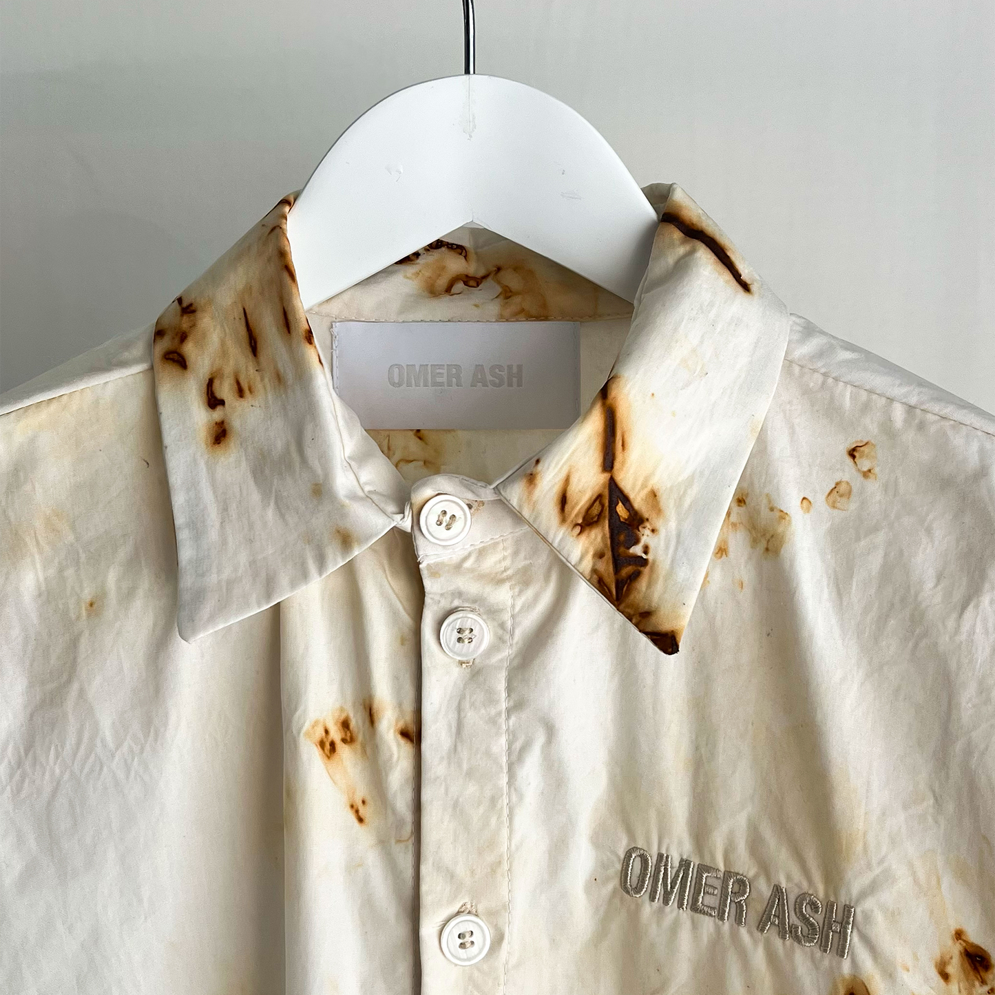 Rust stained button up shirt