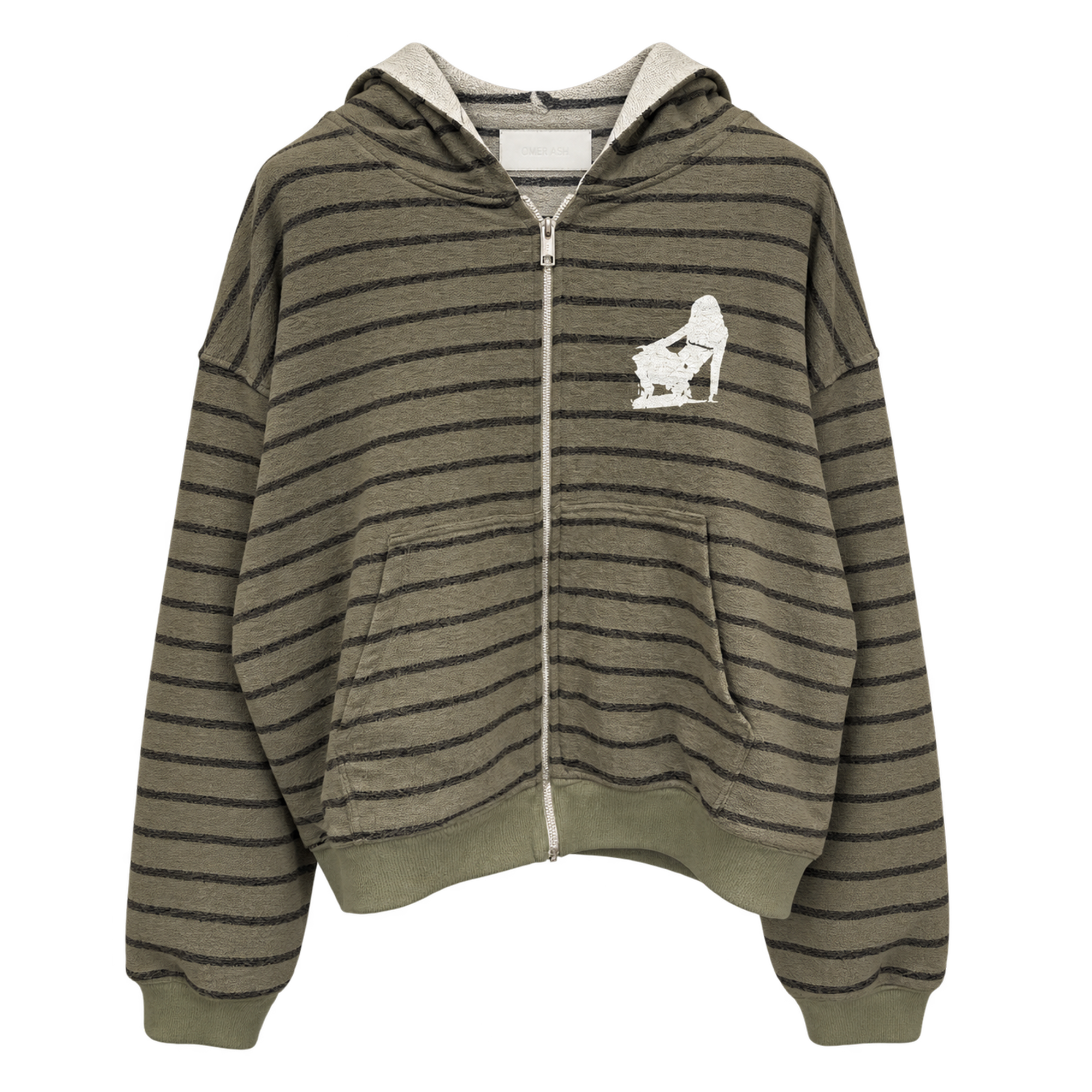 'Lena' Reversible striped hoodie | Green