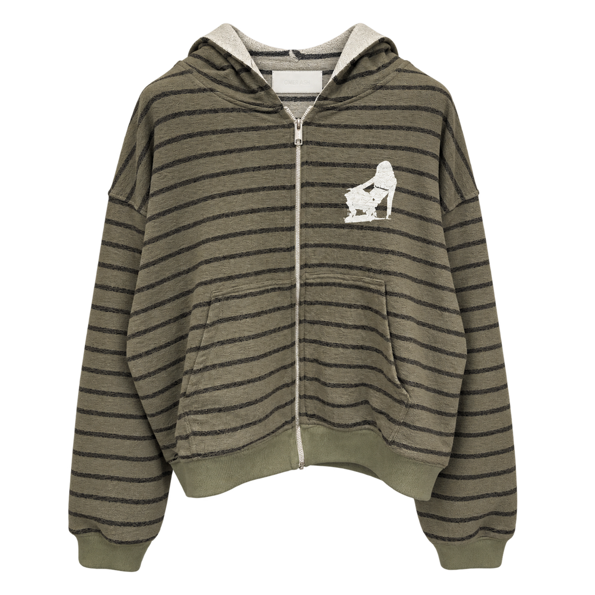 'Lena' Reversible striped hoodie | Green