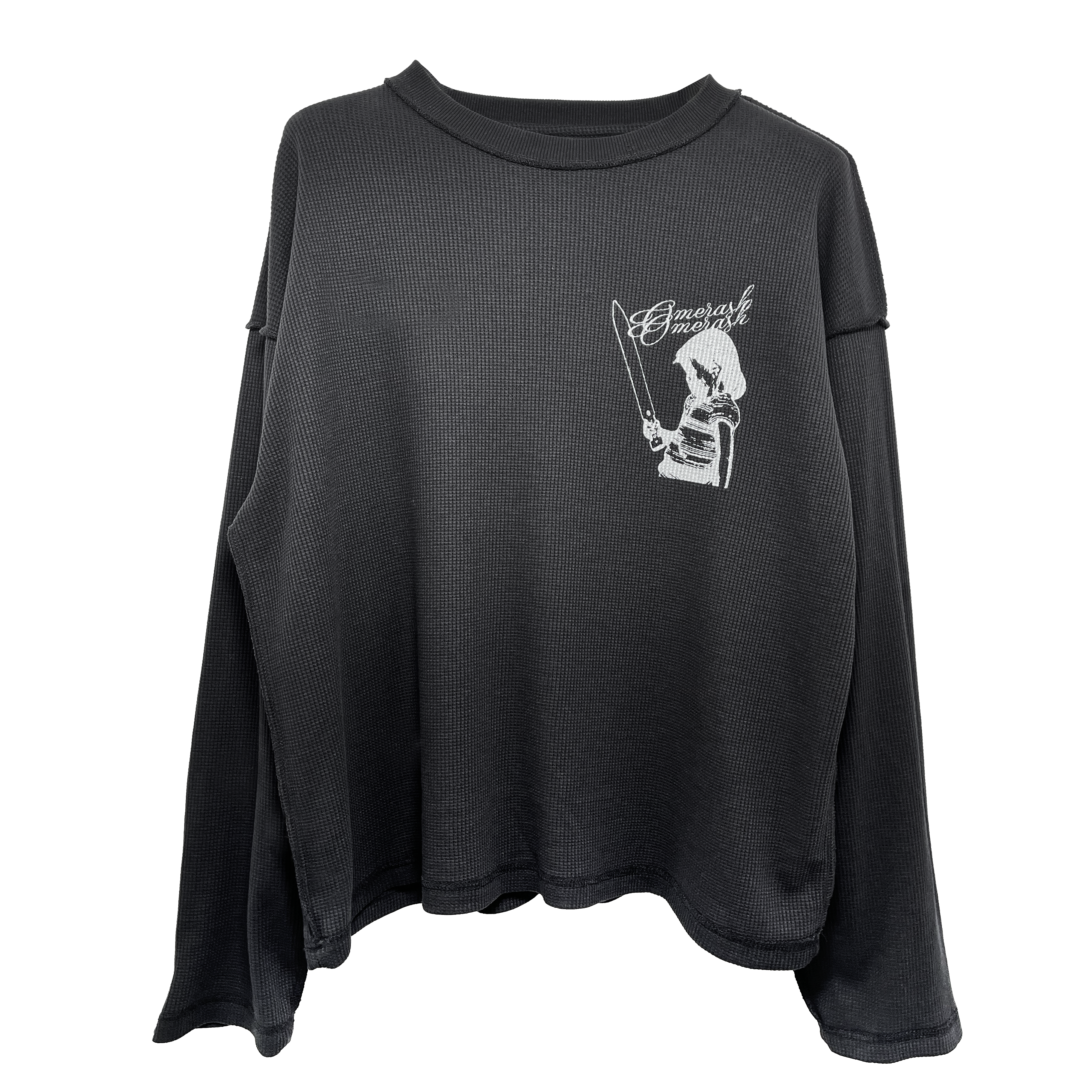 Thermal waffle reversible long sleeve shirt